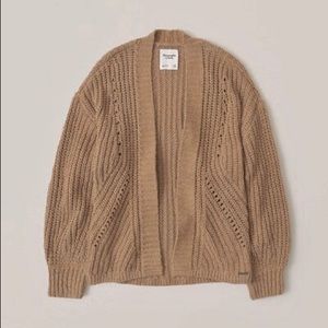 Abercrombie & Fitch Brown Puff Sleeve Cardigan